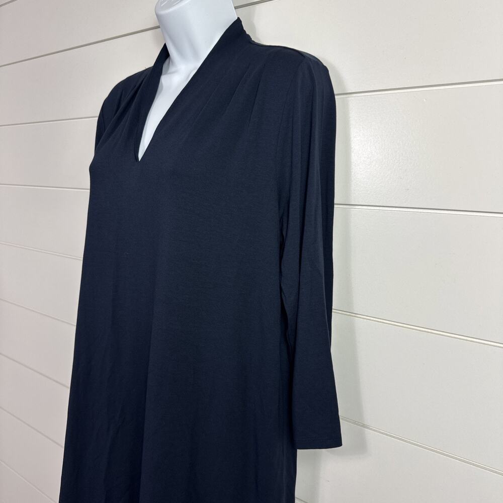 J. Jill Wearever Collection V-Neck Tunic Top Shirt Navy Blue sz M - Picture 4 of 7
